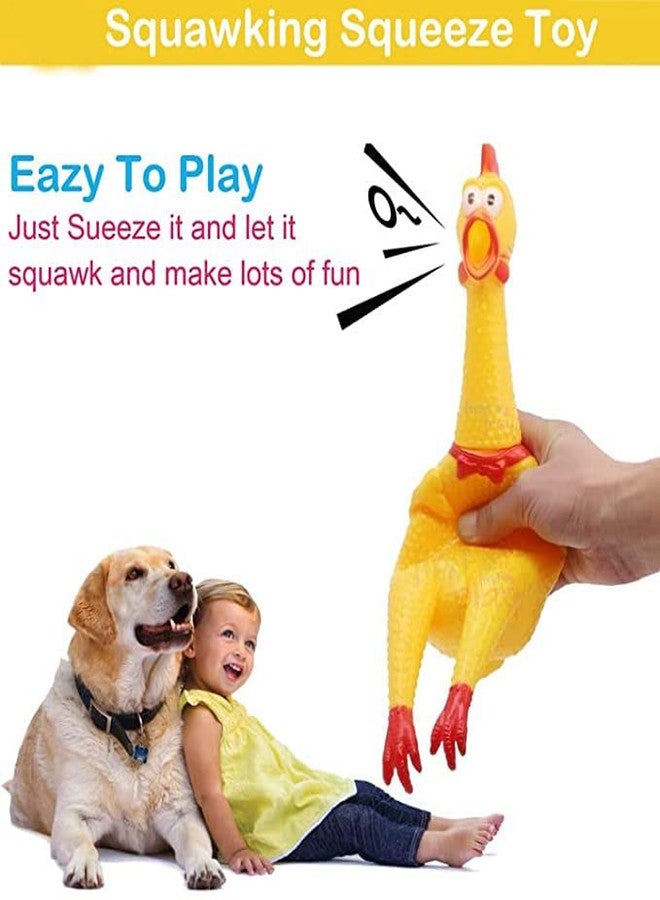KsPups Safe & Non-Toxic Squawking Chicken Rubber I Squeeze Dog Toys with Sound I BPA Free I Chemical Free I Squeaky and Screaming I Chicken Toy for Pets or Kids (Pack of-1) - Image 3
